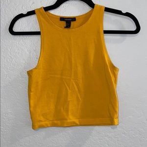 Yellow high neck Crop top !